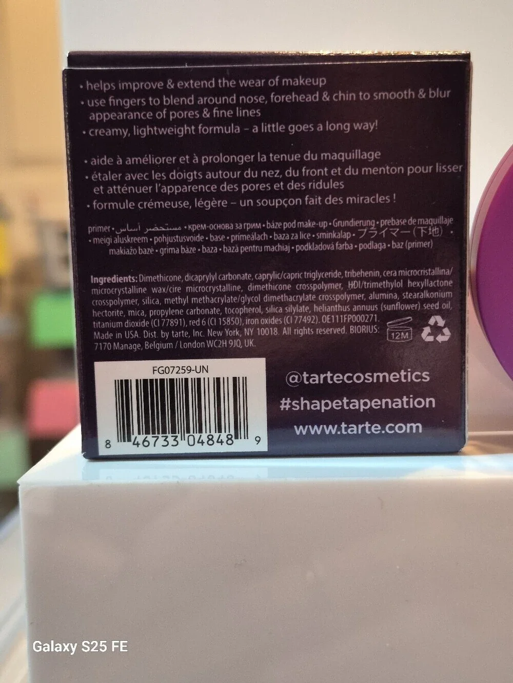 Tarte Shape Tape Pore & Prime Balm, .081oz (Travel Size), NIB